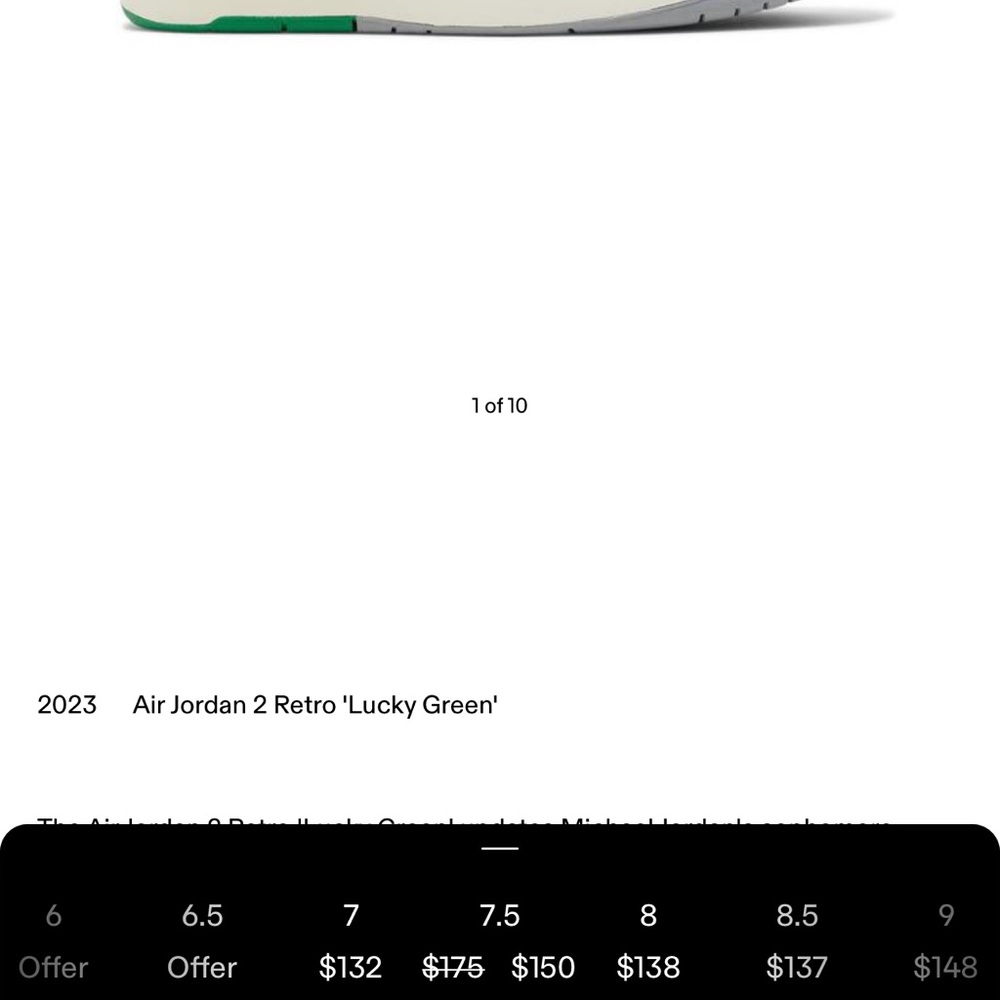 Brand new size 7.5 lucky green Jordan 2